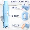 Blue Baby Nail Trimmer Electric Rechargeable Baby Nail Clippers Electric w Led Light for Newborn Infant Toddler Kids Baby Manicure Fingernail Care Set