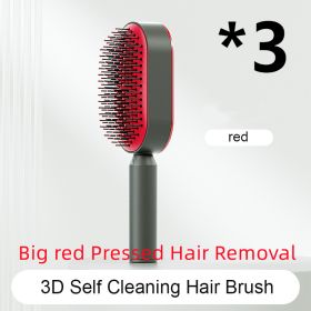 Self Cleaning Hair Brush For Women One-key Cleaning Hair Loss Airbag Massage Scalp Comb Anti-Static Hairbrush (Option: Set I)